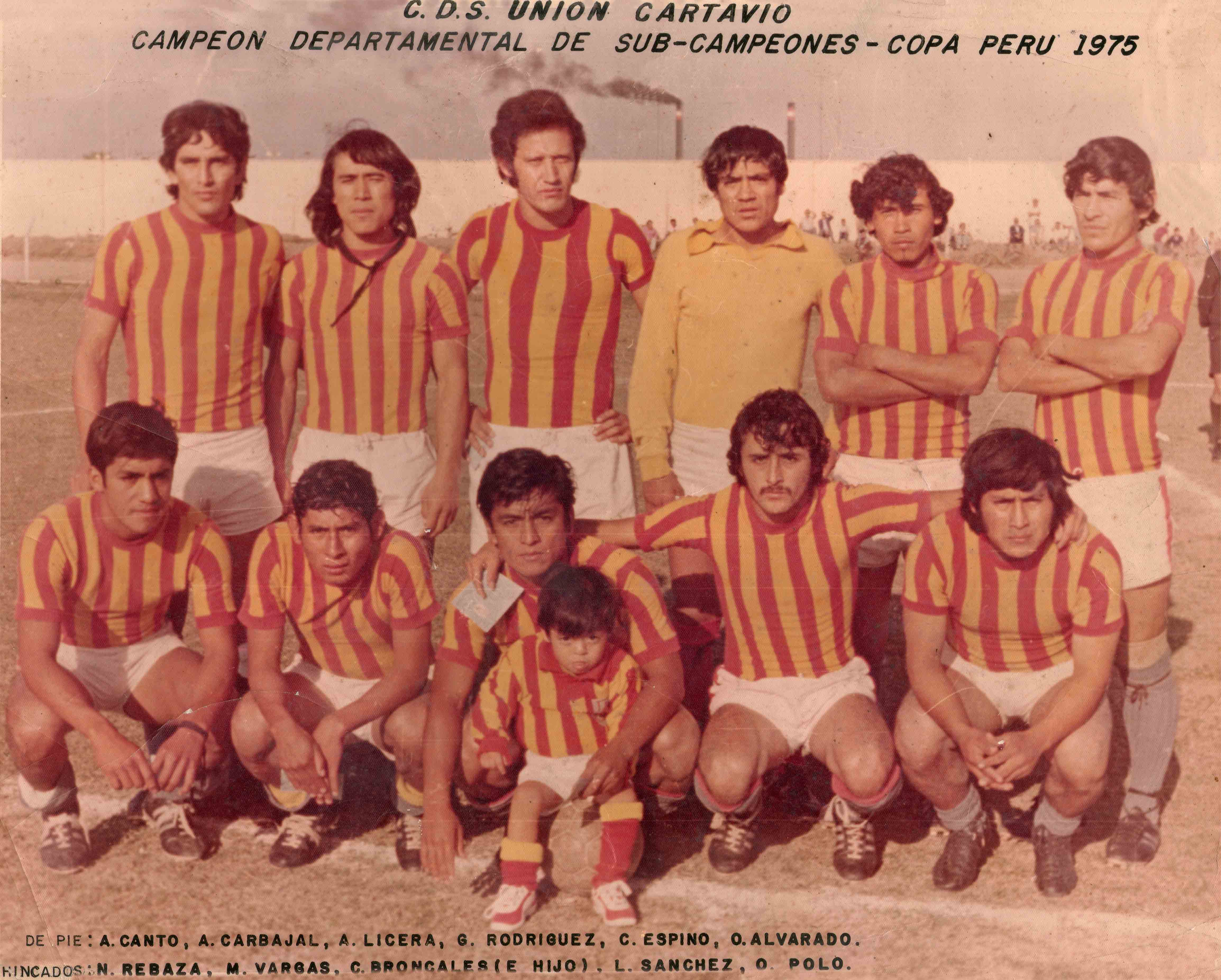 Club Unión Cartavio subcampeón departamental de la Copa Perú 1975.
